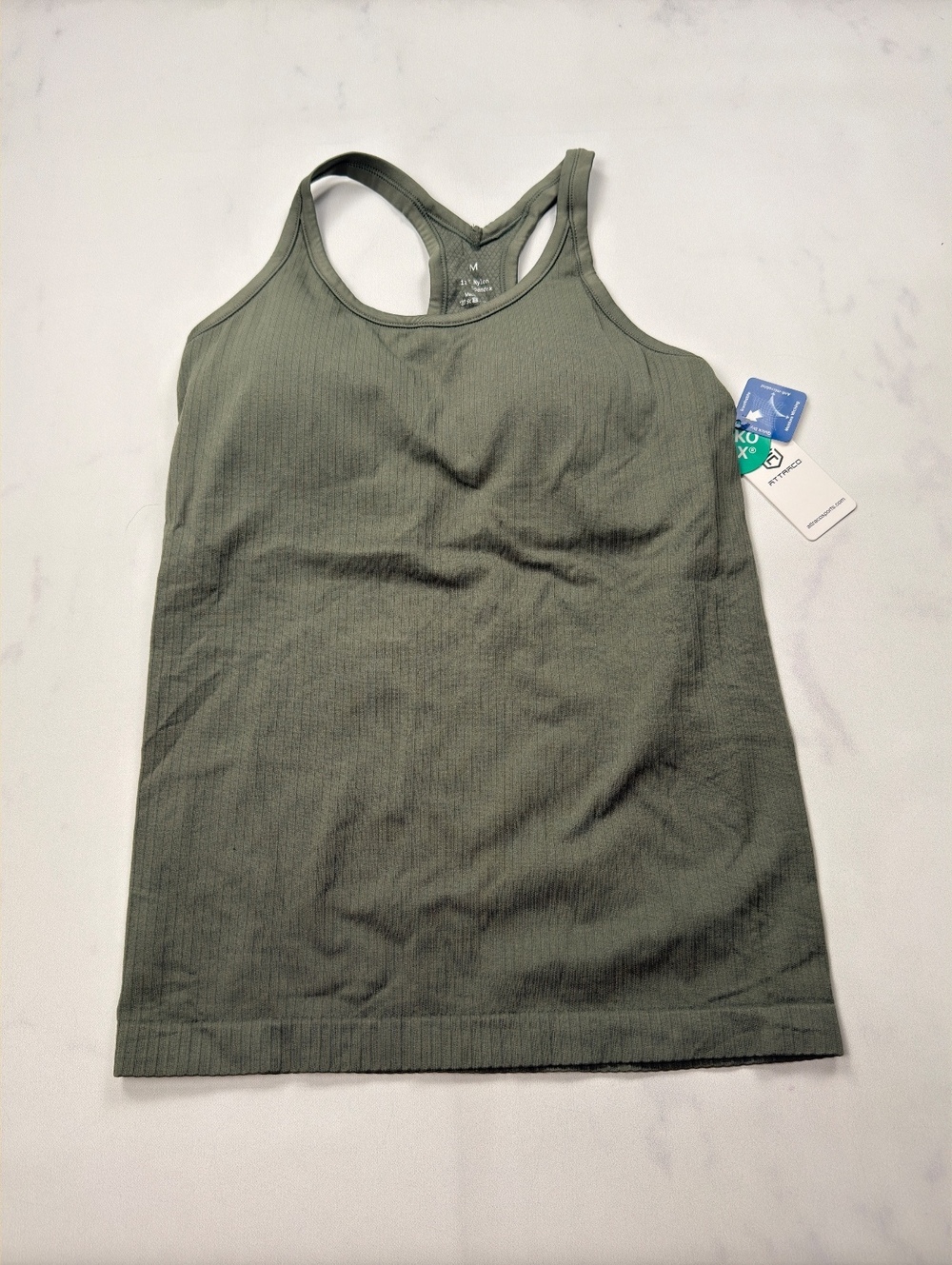 Attraco Tank Top Green Ribbed Athleticwear - Womens M NWT